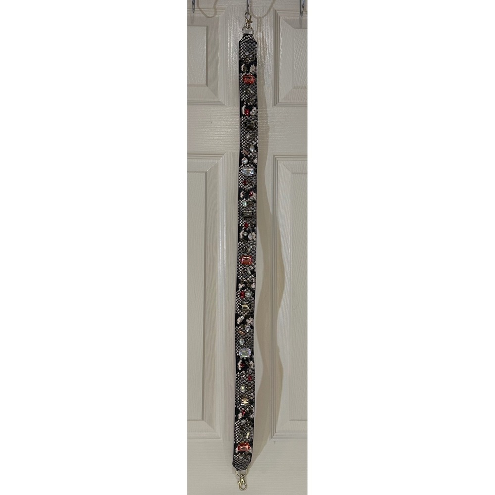 Aldo Faux Embellished Handbag Strap Jeweled Animal Print